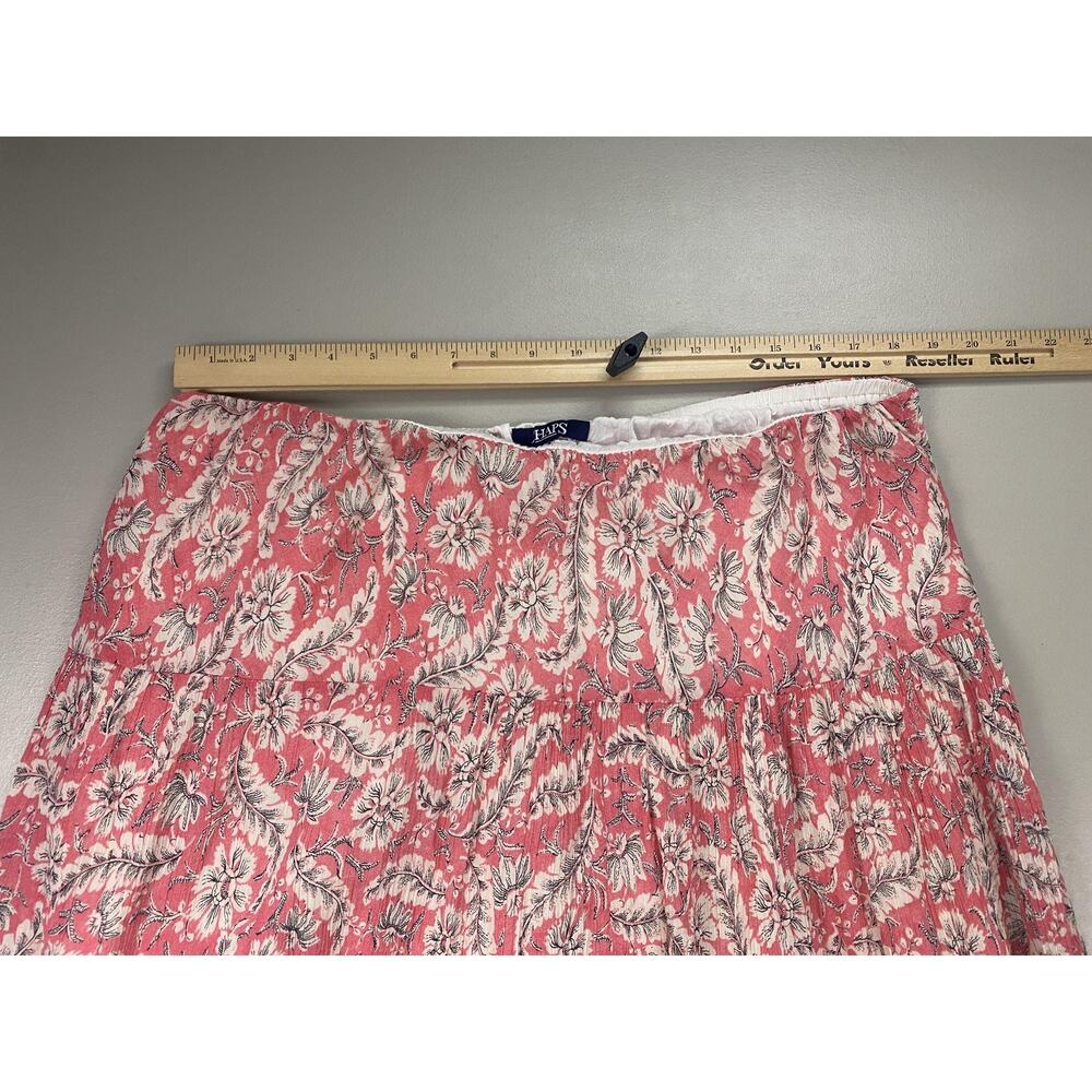 Chaps Skirt Women 1X Pink Floral Peasant Tiered Midi Elastic Pull On Waist Flowy - Picture 4 of 10